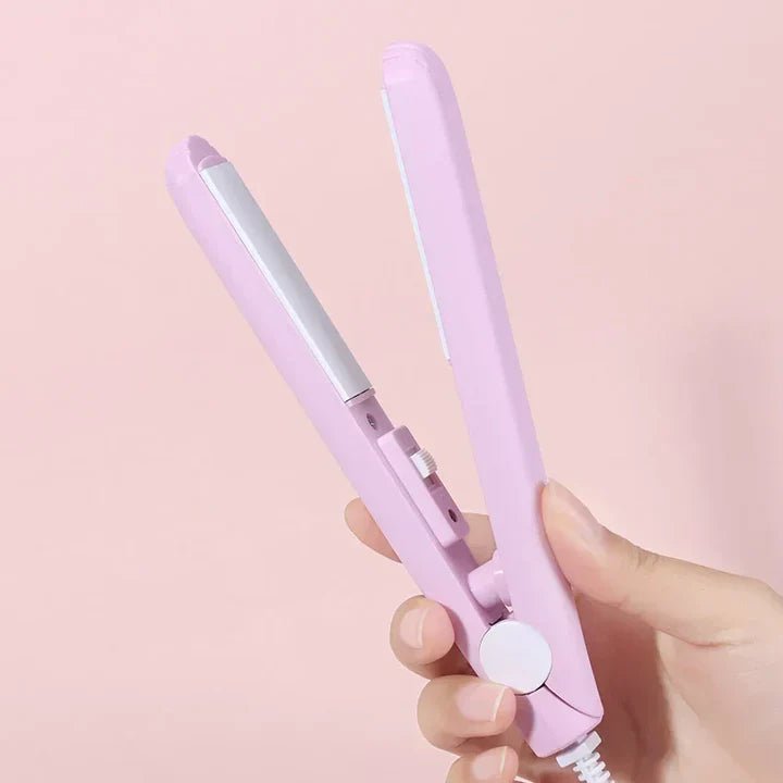 Hair Straightener | Mini Curling Iron | 2 - in - 1 Styling | Glamlux Ceramic - Lovitzo