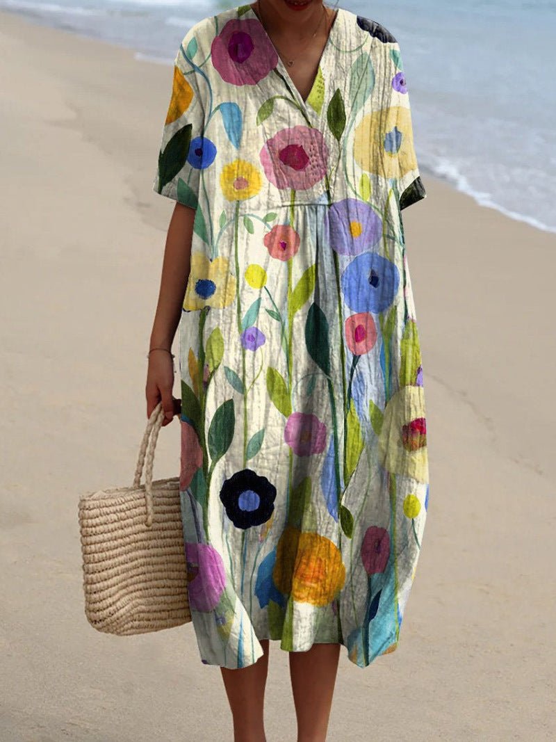 Hannah - Colorful summer dress with flowers - Lovitzo