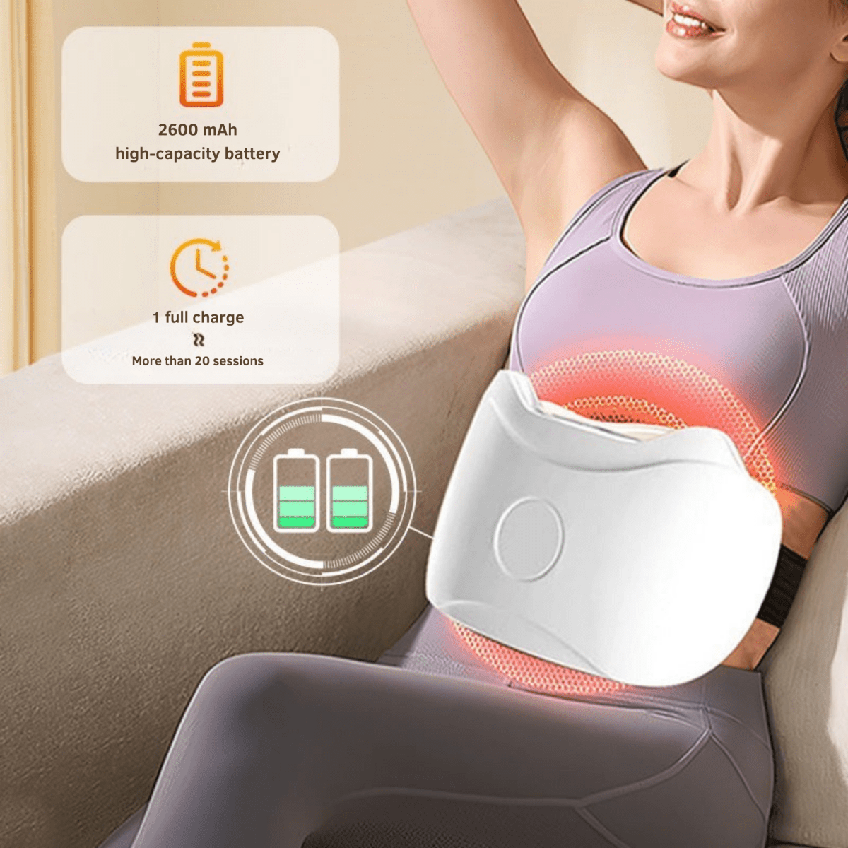 HeatVibe – Wireless Abdominal Massager with Heat & Vibration for Deep Relaxation - Lovitzo