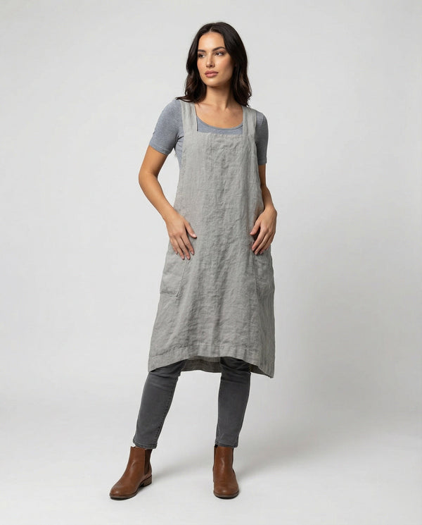 Lovitzo | Cotton apron dress with pockets