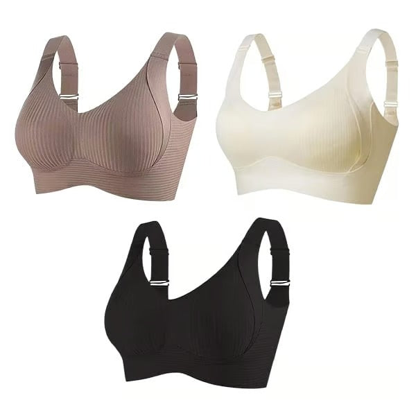 WirelessWhisper™ / Sleek Ribbed Bra with Wireless Confidence