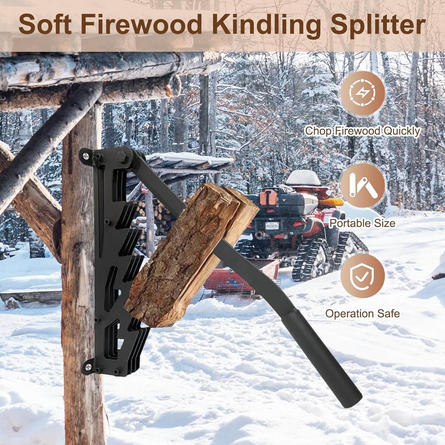 SafeSplit™ Wall Mounted Firewood Kindling Splitter