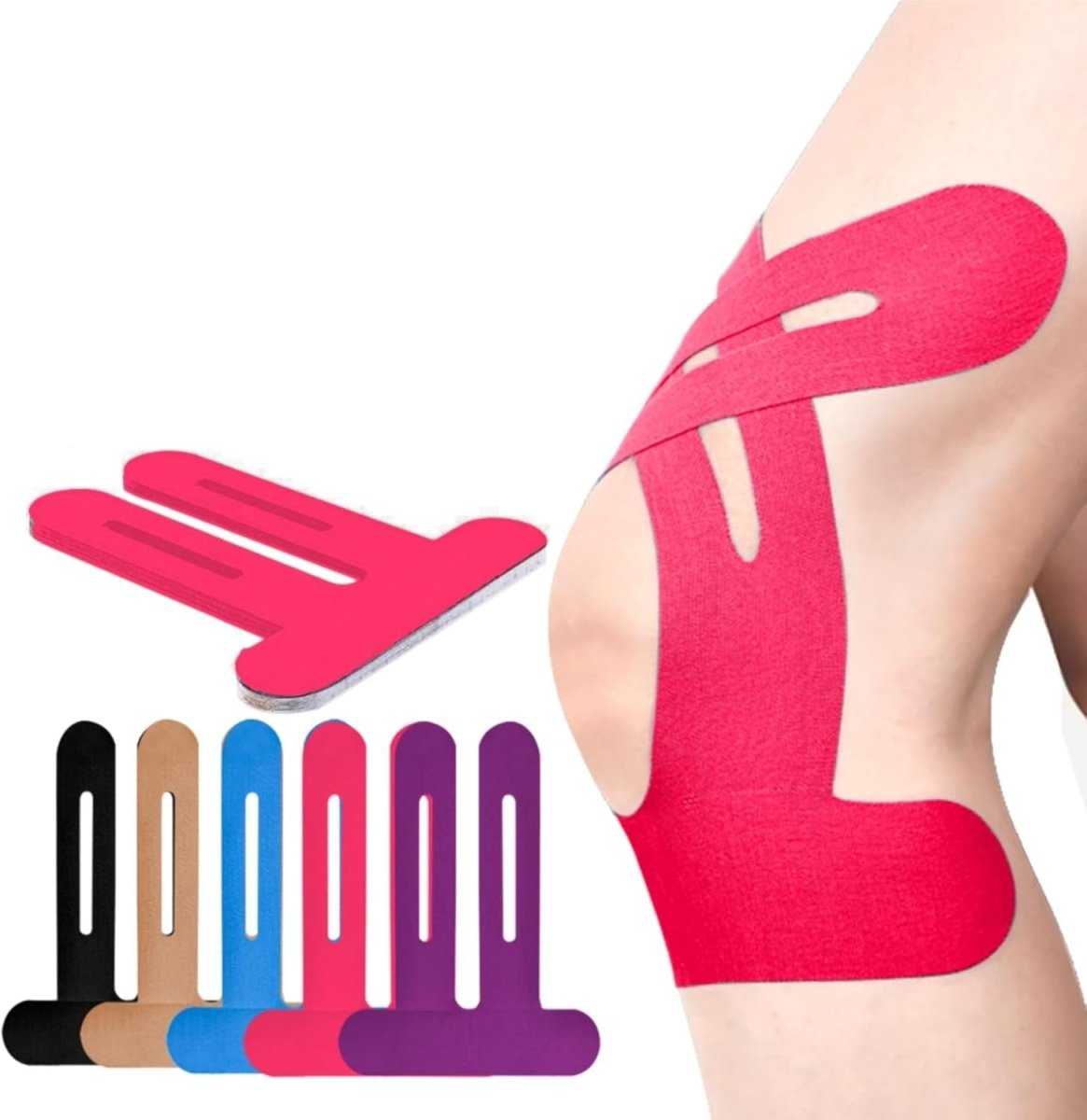 Knee Brace | Pre - Cut Kinesiology Tape | Breathable Knee Support | Flexonix - Lovitzo