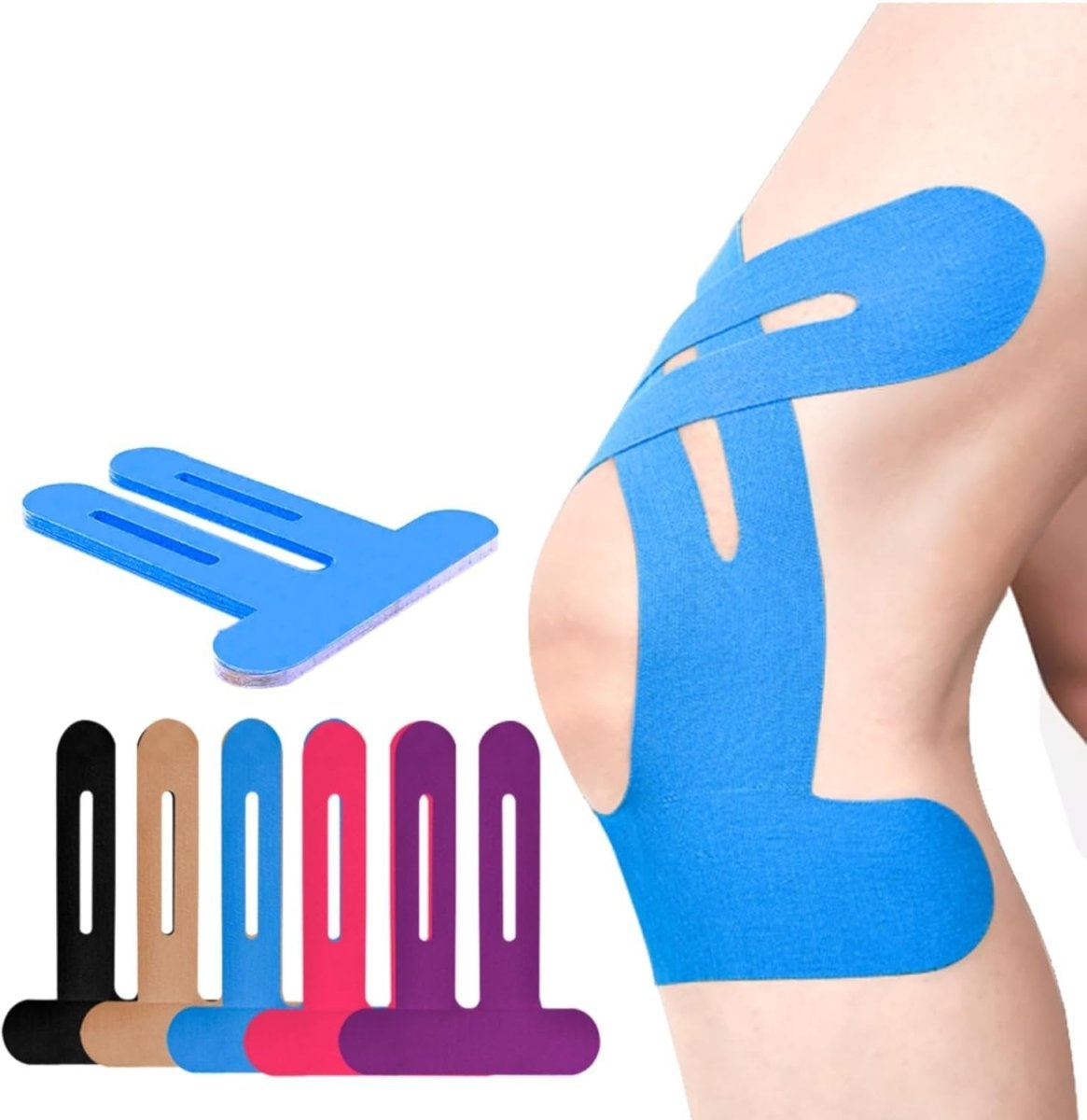 Knee Brace | Pre - Cut Kinesiology Tape | Breathable Knee Support | Flexonix - Lovitzo
