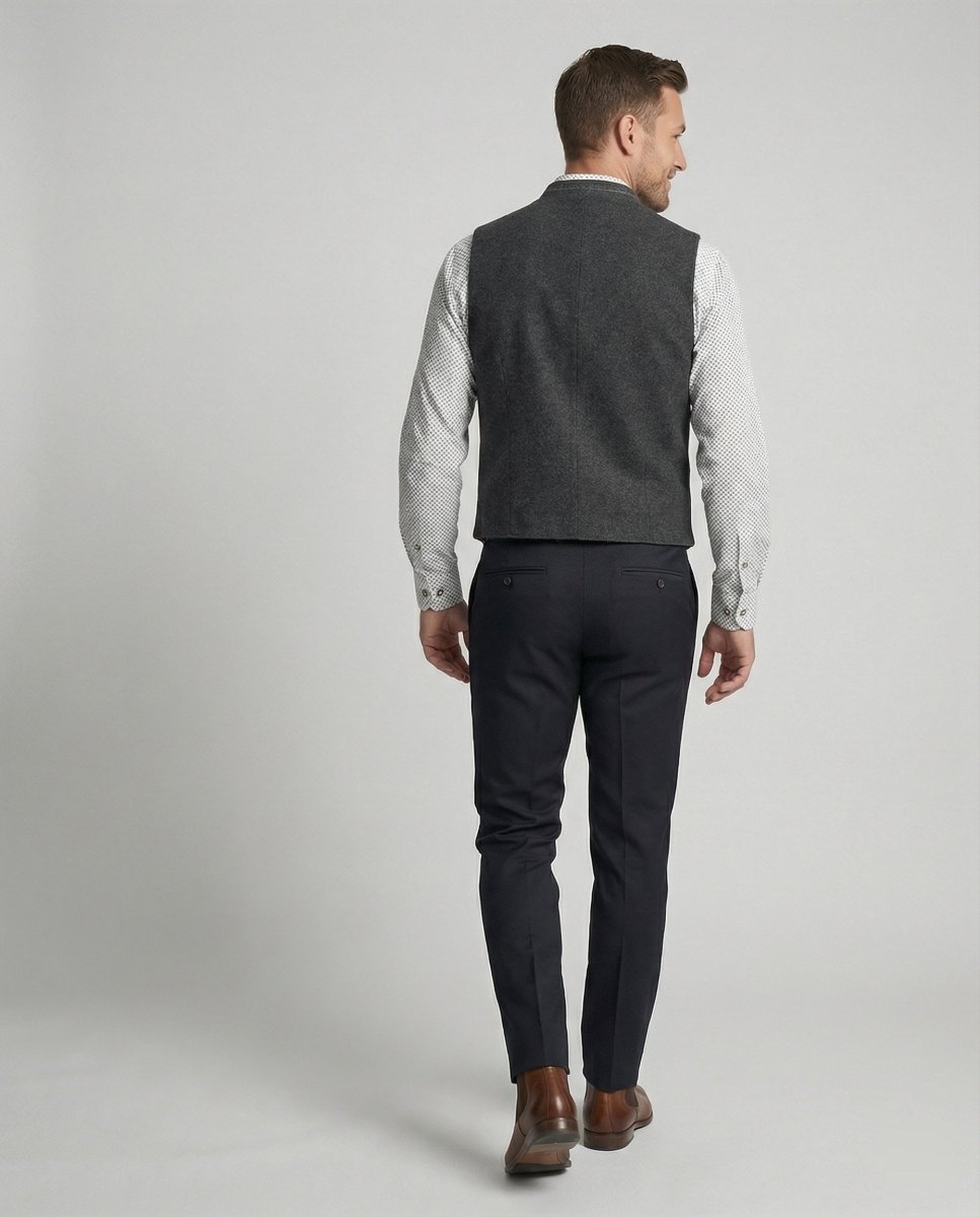 Lovitzo - Mode - Elegant Men’s Traditional Waistcoat Grey Classic Style - Lovitzo