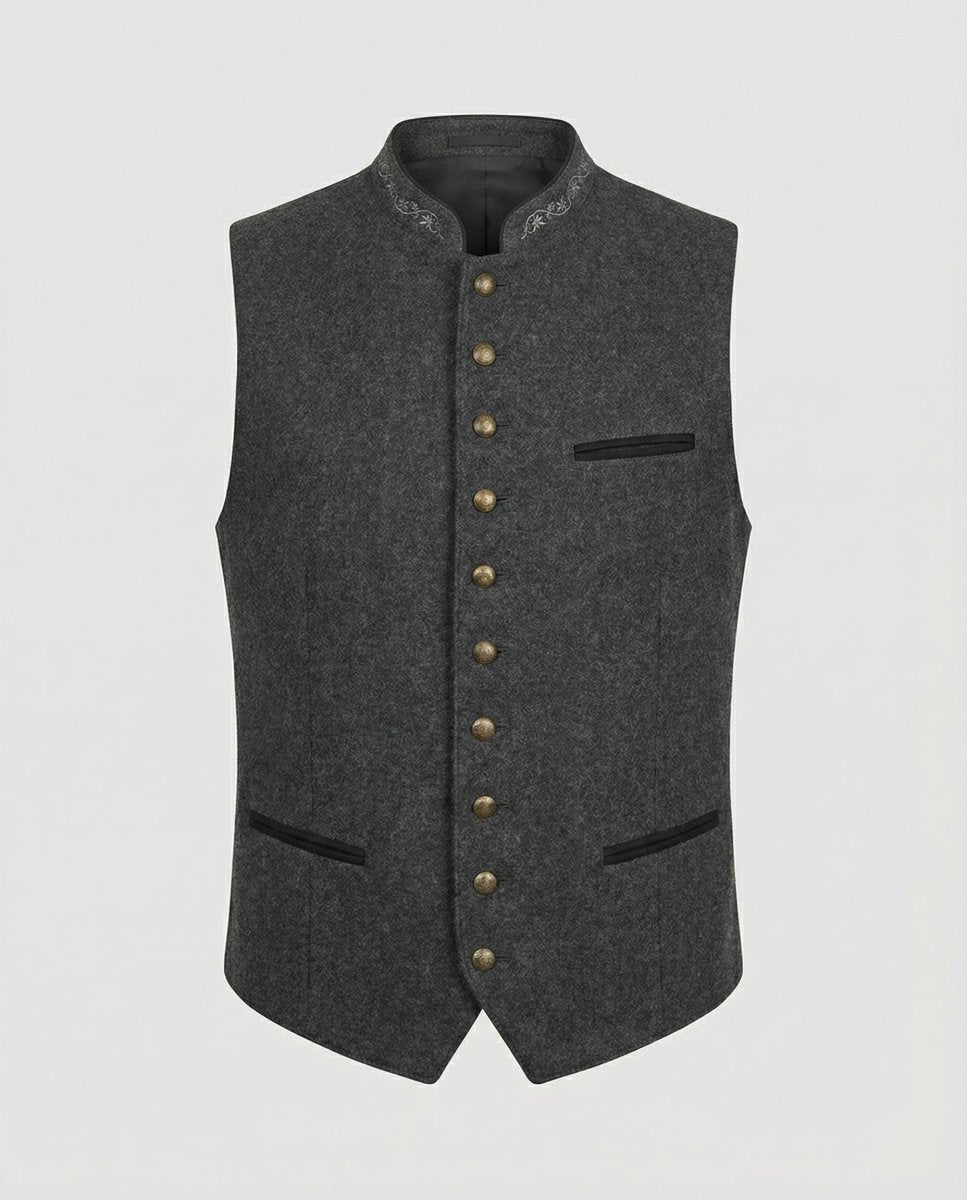 Lovitzo - Mode - Elegant Men’s Traditional Waistcoat Grey Classic Style - Lovitzo