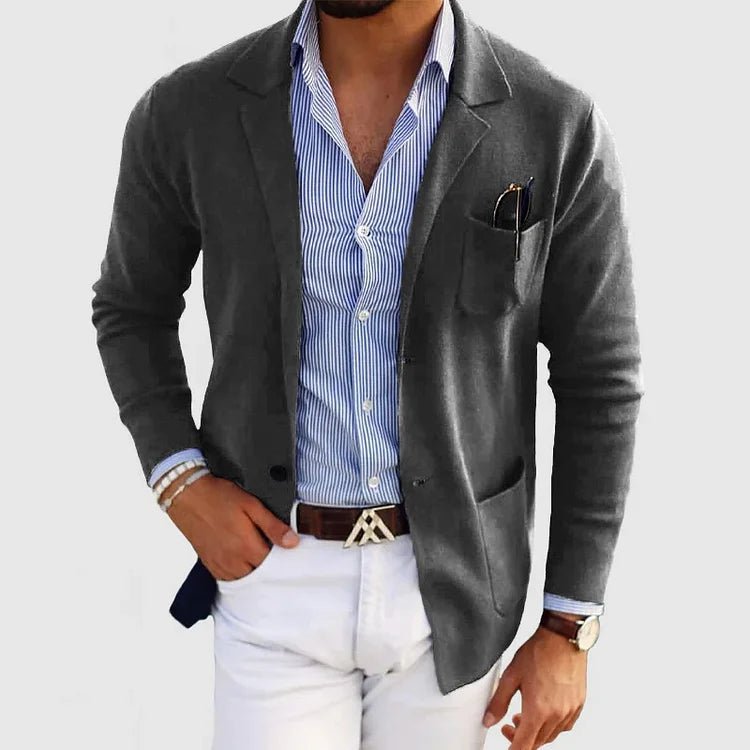 Lovitzo - Mode men's blazer with lapel collar and front pockets - Lovitzo