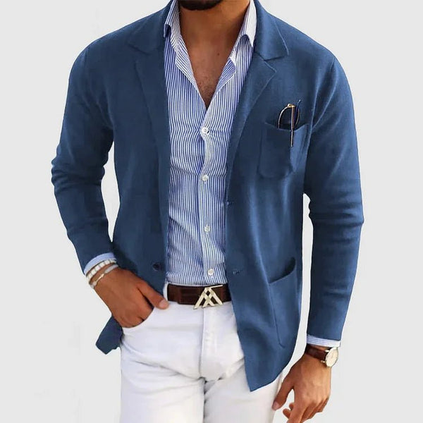 Lovitzo-Mode Herrenblazer mit Reverskragen und Vordertaschen