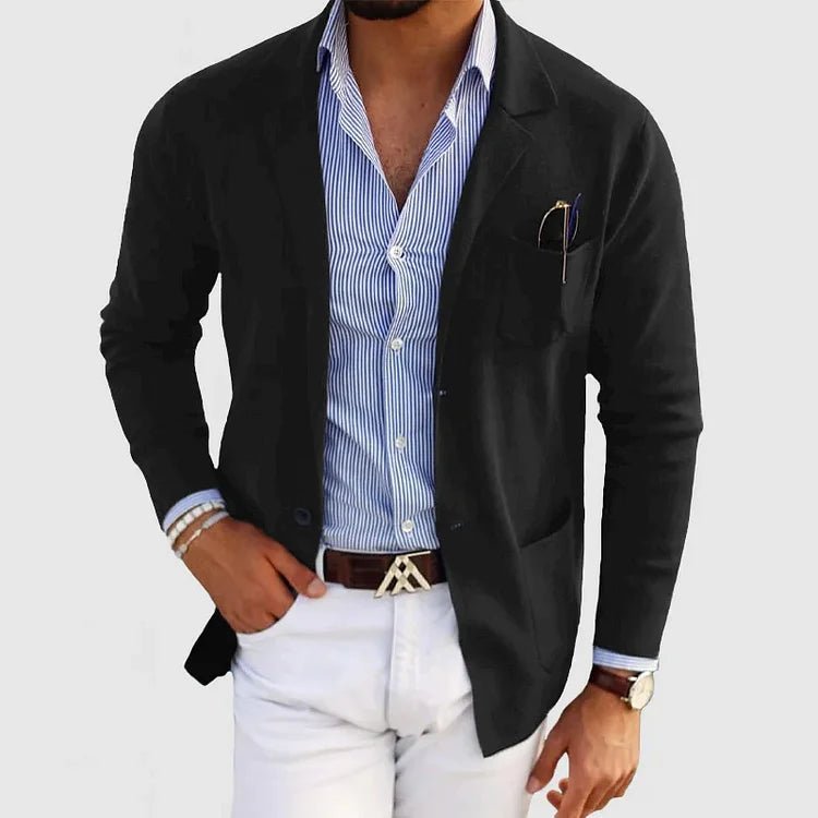 Lovitzo - Mode men's blazer with lapel collar and front pockets - Lovitzo