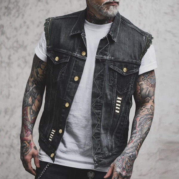 Lovitzo-Mode Stylische Jeansweste für Herren