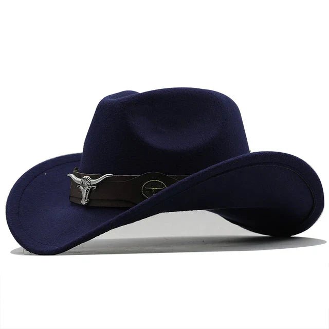 Lovitzo - Mode - Western - style felt hat with bull buckle strap - Lovitzo