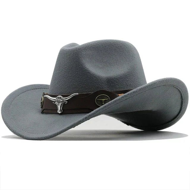 Lovitzo - Mode - Western - style felt hat with bull buckle strap - Lovitzo