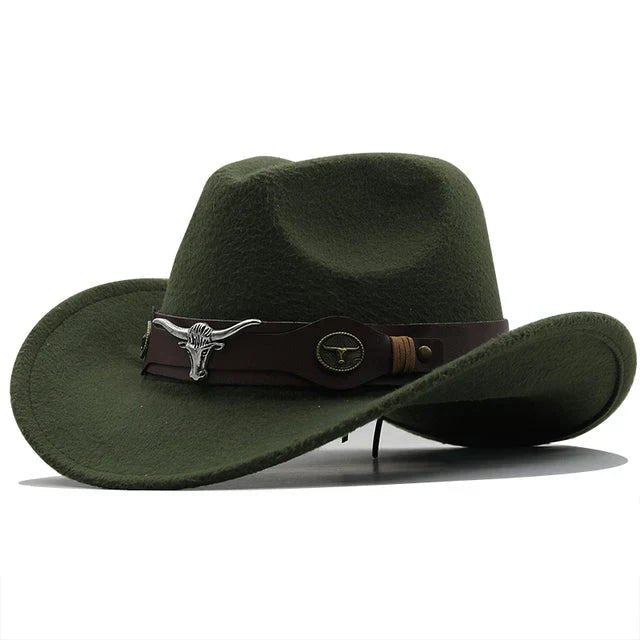 Lovitzo - Mode - Western - style felt hat with bull buckle strap - Lovitzo
