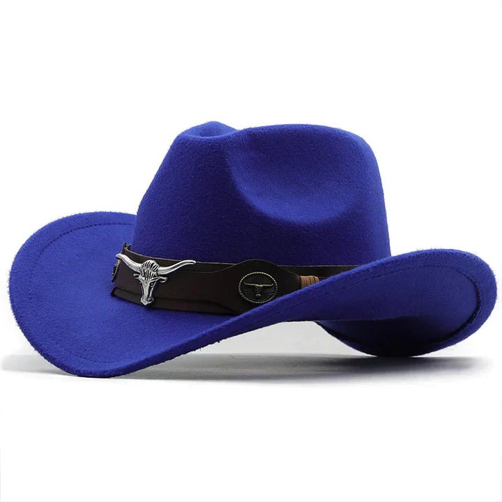Lovitzo - Mode - Western - style felt hat with bull buckle strap - Lovitzo