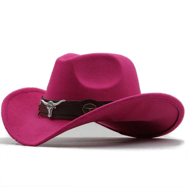 Lovitzo - Mode - Western - style felt hat with bull buckle strap - Lovitzo