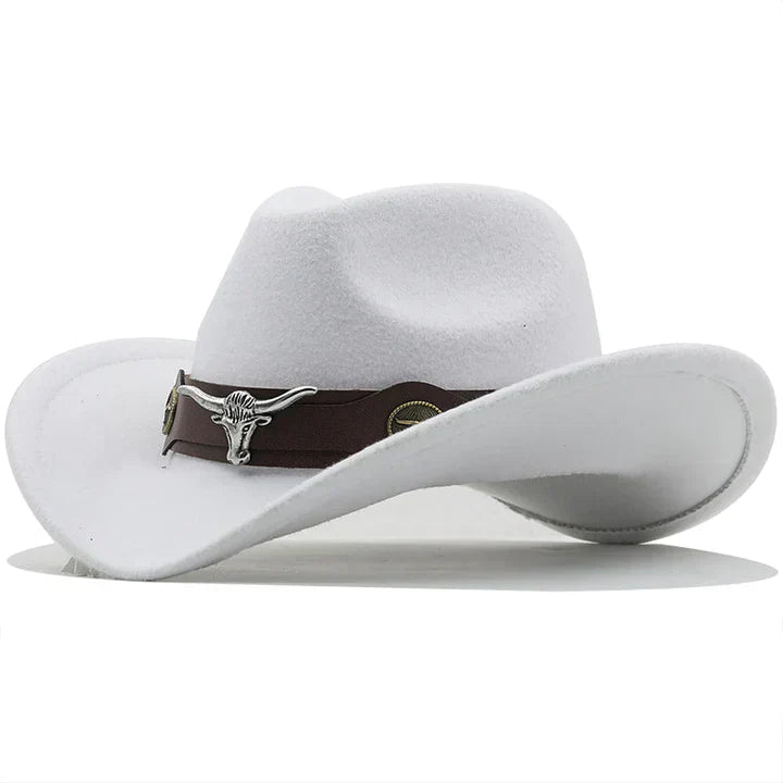 Lovitzo - Mode - Western - style felt hat with bull buckle strap - Lovitzo