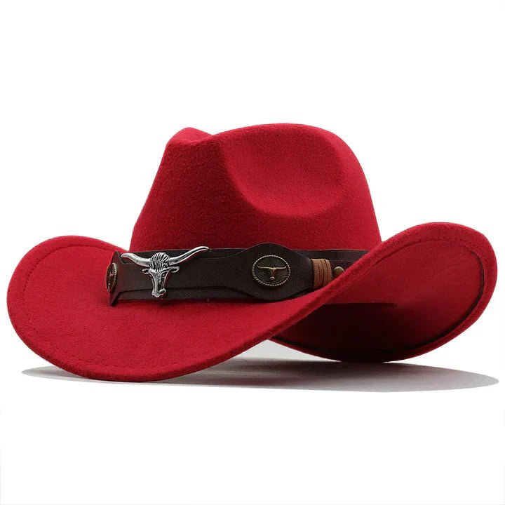 Lovitzo - Mode - Western - style felt hat with bull buckle strap - Lovitzo