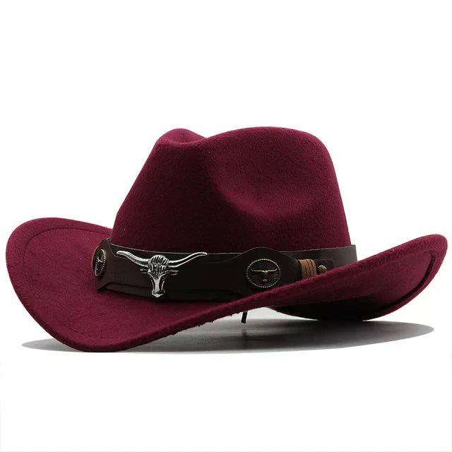 Lovitzo - Mode - Western - style felt hat with bull buckle strap - Lovitzo