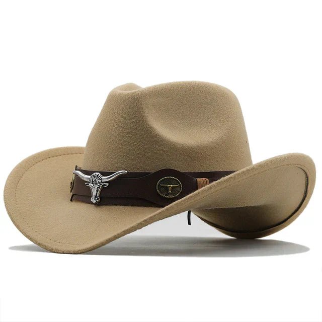 Lovitzo - Mode - Western - style felt hat with bull buckle strap - Lovitzo