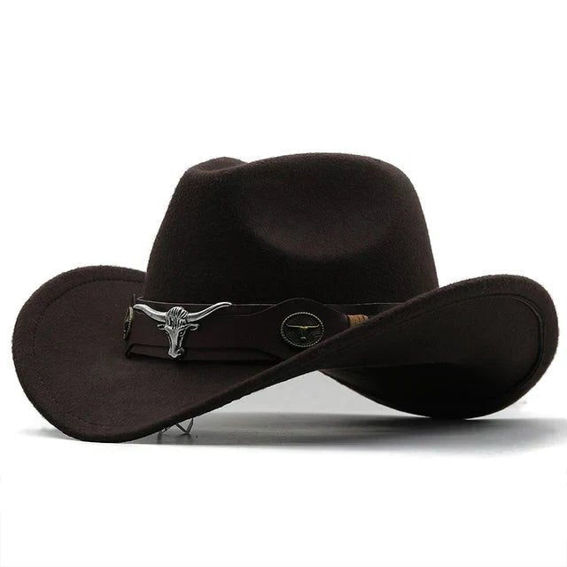 Lovitzo - Mode - Western - style felt hat with bull buckle strap - Lovitzo