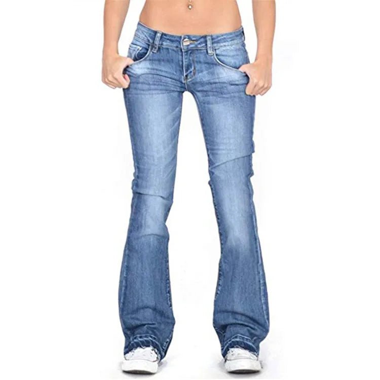 Lovitzo - Mode | Women’s low - rise flared jeans: casual vintage skinny bell - bottom jeans - Lovitzo