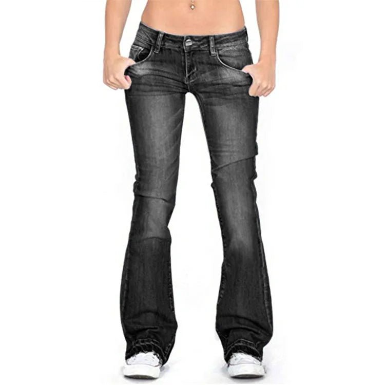Lovitzo - Mode | Women’s low - rise flared jeans: casual vintage skinny bell - bottom jeans - Lovitzo