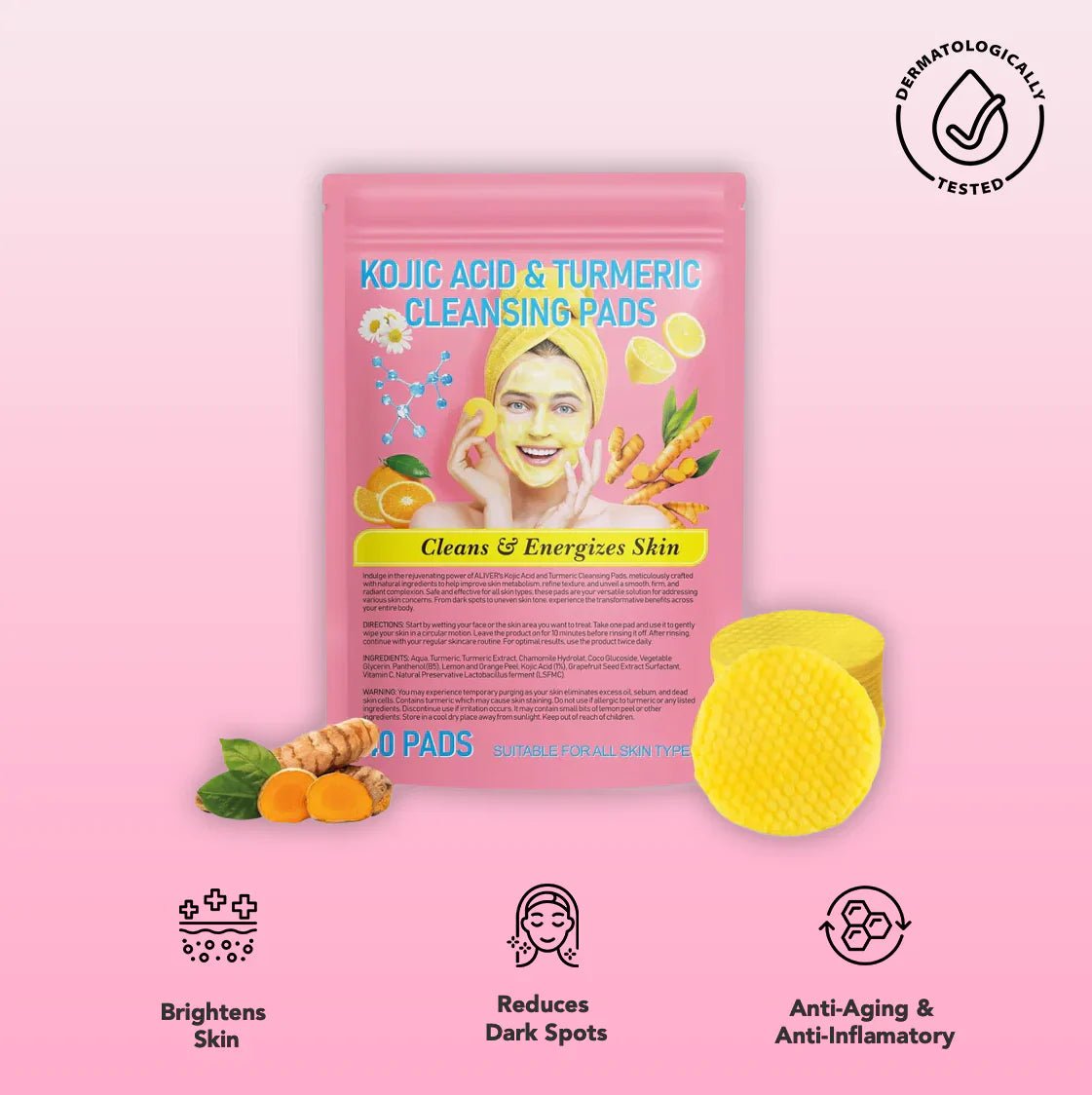 Lovitzo Turmeric & Kojic Acid Pads | 40 Pack - Lovitzo
