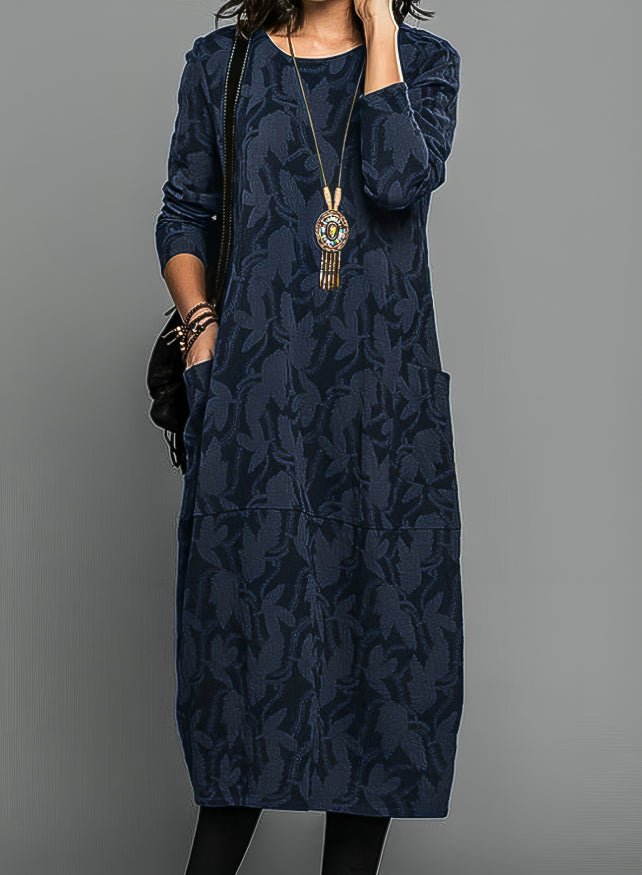 Luxurious winter dress with print - Lovitzo