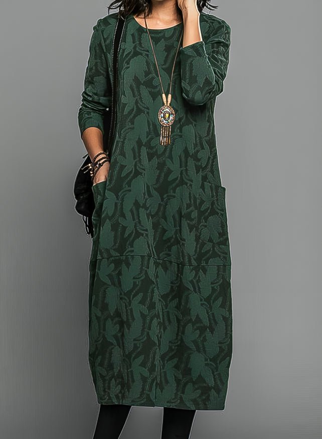 Luxurious winter dress with print - Lovitzo