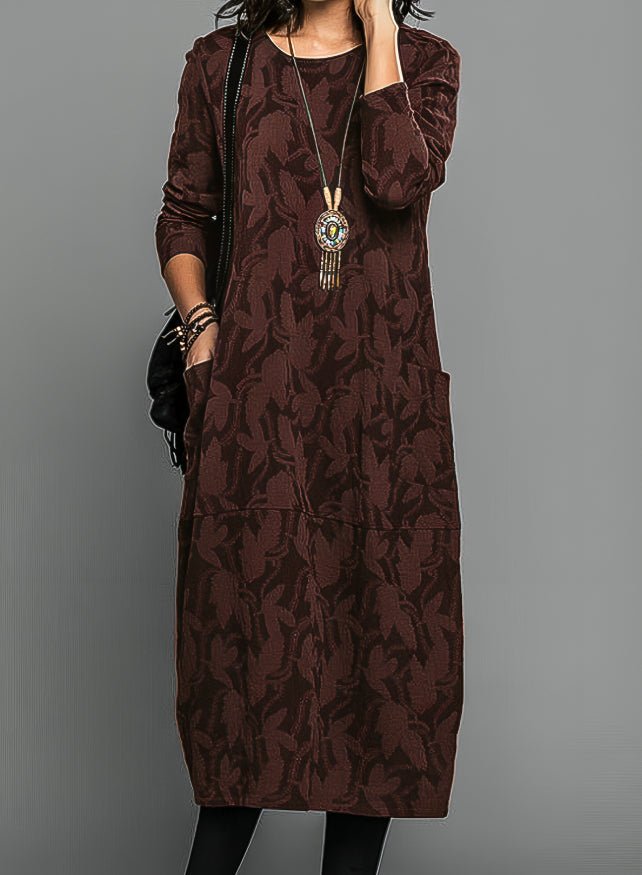 Luxurious winter dress with print - Lovitzo
