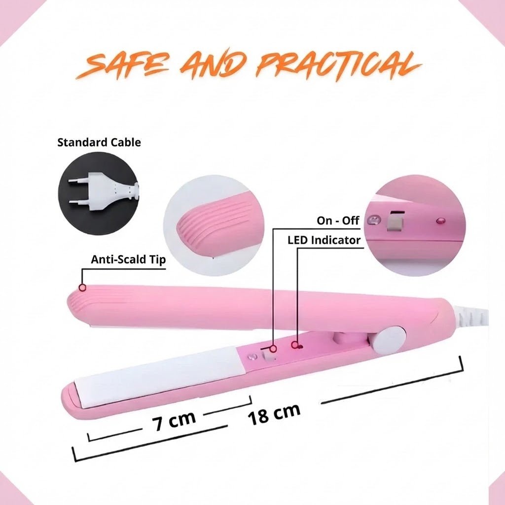 Mini Professional Styler – Portable, Bivolt, Straight & Curl - Lovitzo