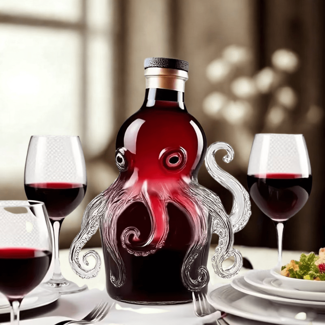 OctoPour™ / 3D Creative Shaped Wine Decanter - Reusable Whiskey and Wine Bottle Pourer - Lovitzo