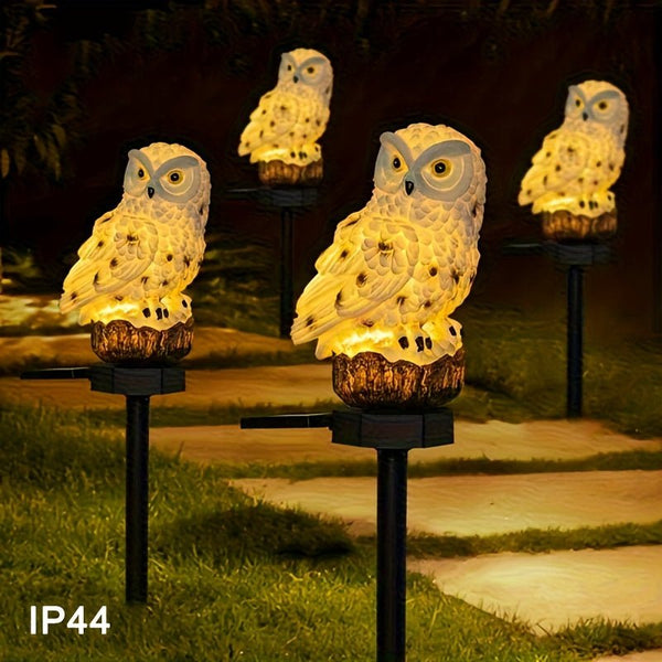OwlGlow™ / Solarbetriebene Harz-LED-Eulenlampe