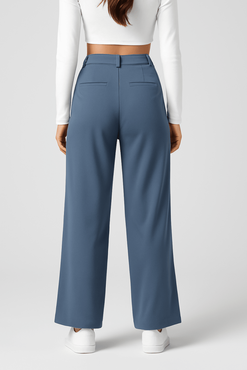PantsPoise™ / Elegant Elasticated High - Waisted Trousers - Lovitzo