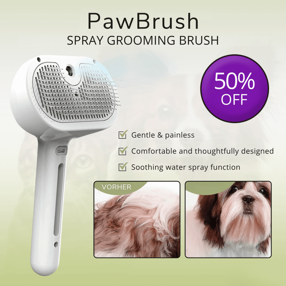 PawBrush – Spray Grooming Brush - Lovitzo