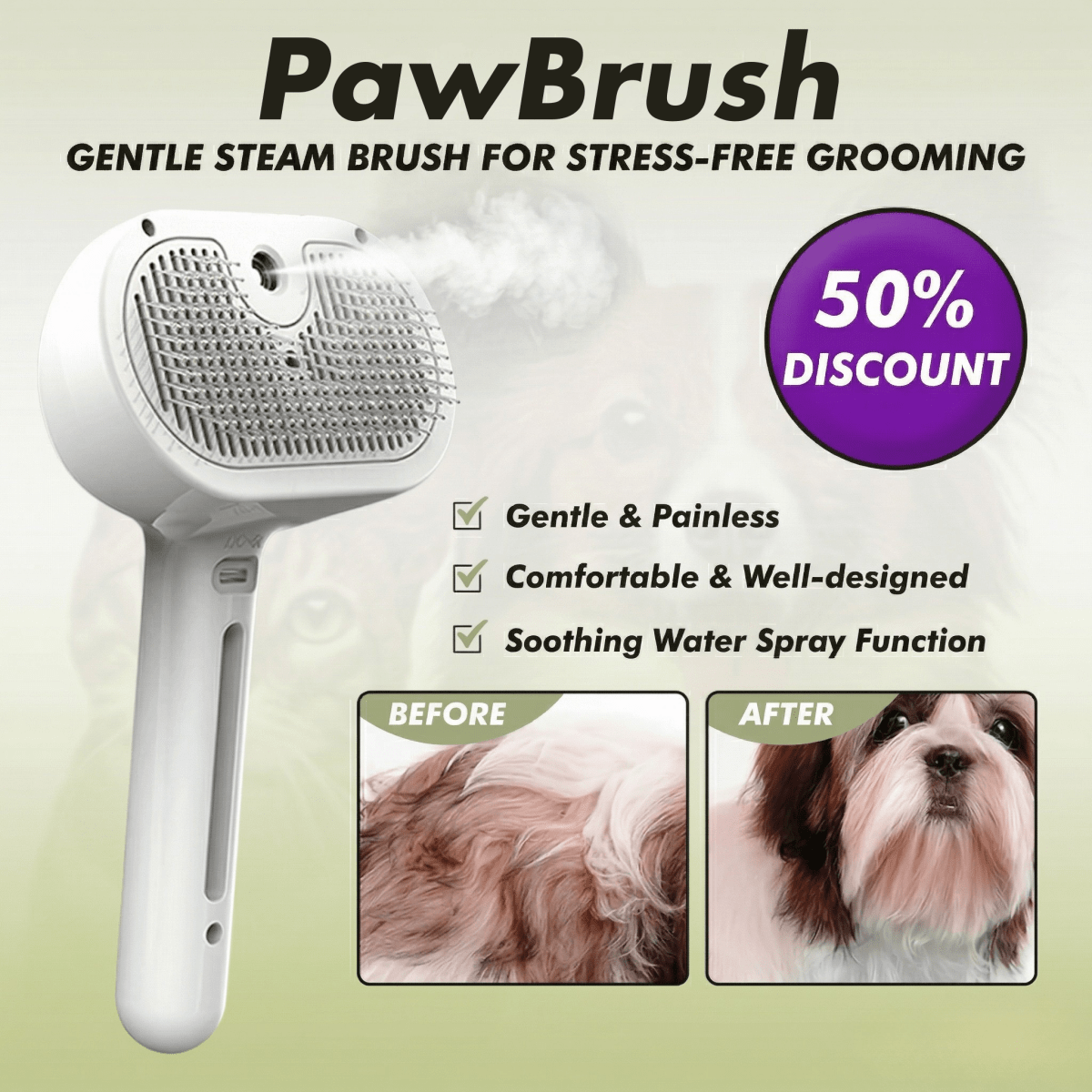 PawBrush – Spray Grooming Brush - Lovitzo