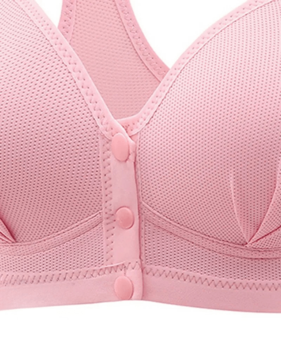 PureComfort - Wireless Lifting Bra with Button Front and Ruched Push Up Design - Lovitzo