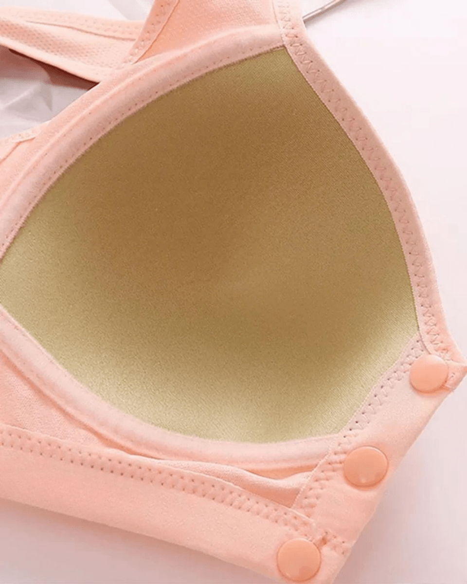 PureComfort - Wireless Lifting Bra with Button Front and Ruched Push Up Design - Lovitzo