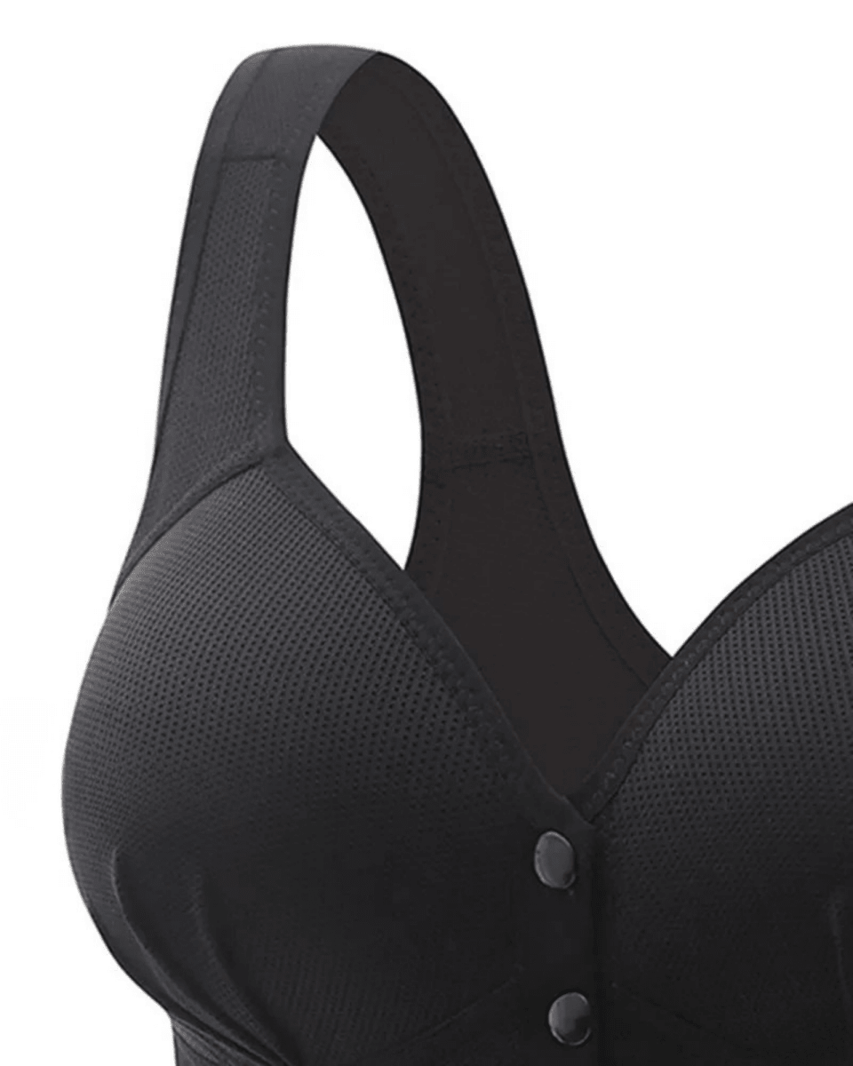 PureComfort - Wireless Lifting Bra with Button Front and Ruched Push Up Design - Lovitzo