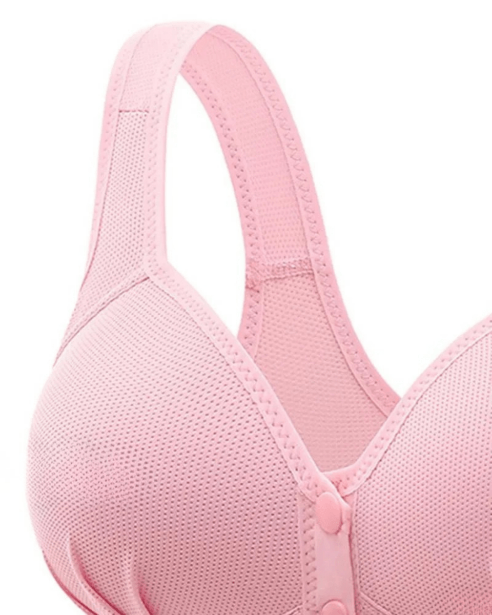 PureComfort - Wireless Lifting Bra with Button Front and Ruched Push Up Design - Lovitzo
