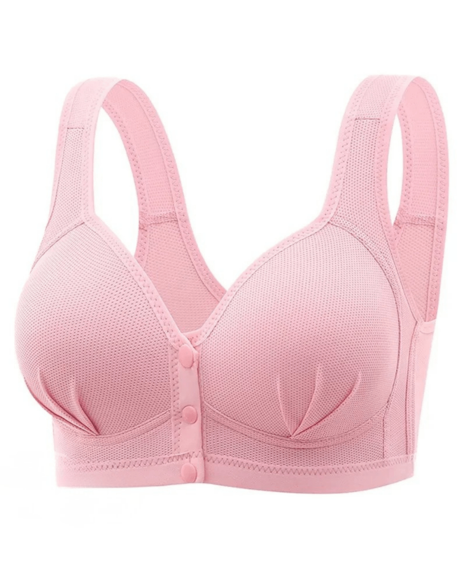PureComfort - Wireless Lifting Bra with Button Front and Ruched Push Up Design - Lovitzo