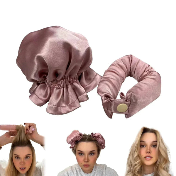 Set di bun arricciati senza calore in raso (1 + 1 GRATIS)