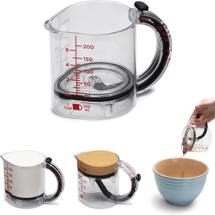 SealSwift - 4 - in - 1 Adjustable Cup | Mess - Free Measurements with Sticky Foods - Lovitzo