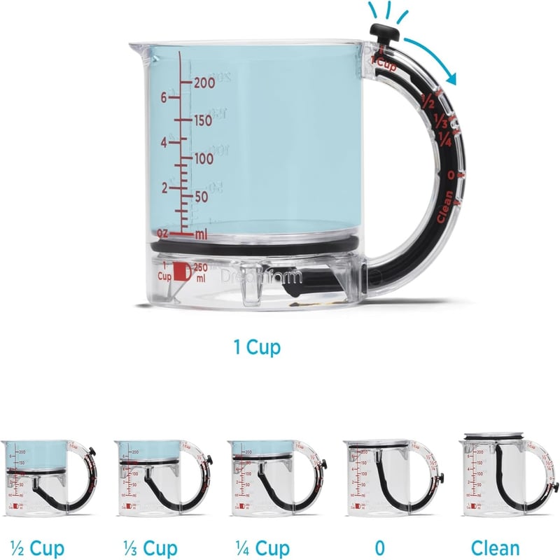 SealSwift - 4 - in - 1 Adjustable Cup | Mess - Free Measurements with Sticky Foods - Lovitzo
