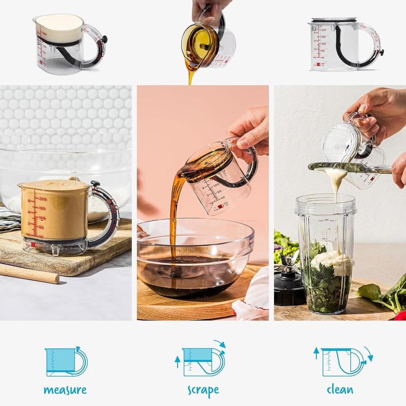 SealSwift - 4 - in - 1 Adjustable Cup | Mess - Free Measurements with Sticky Foods - Lovitzo