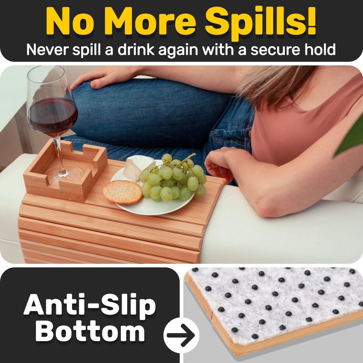 SofaSip™ / Bamboo Couch Cup Holder – Your Sofa’s Best Friend - Lovitzo