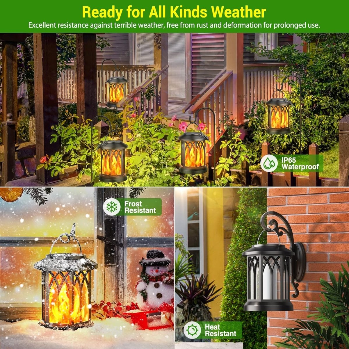 SolarSizzle™ / Flame Lantern for Cozy Outdoor Nights - Lovitzo