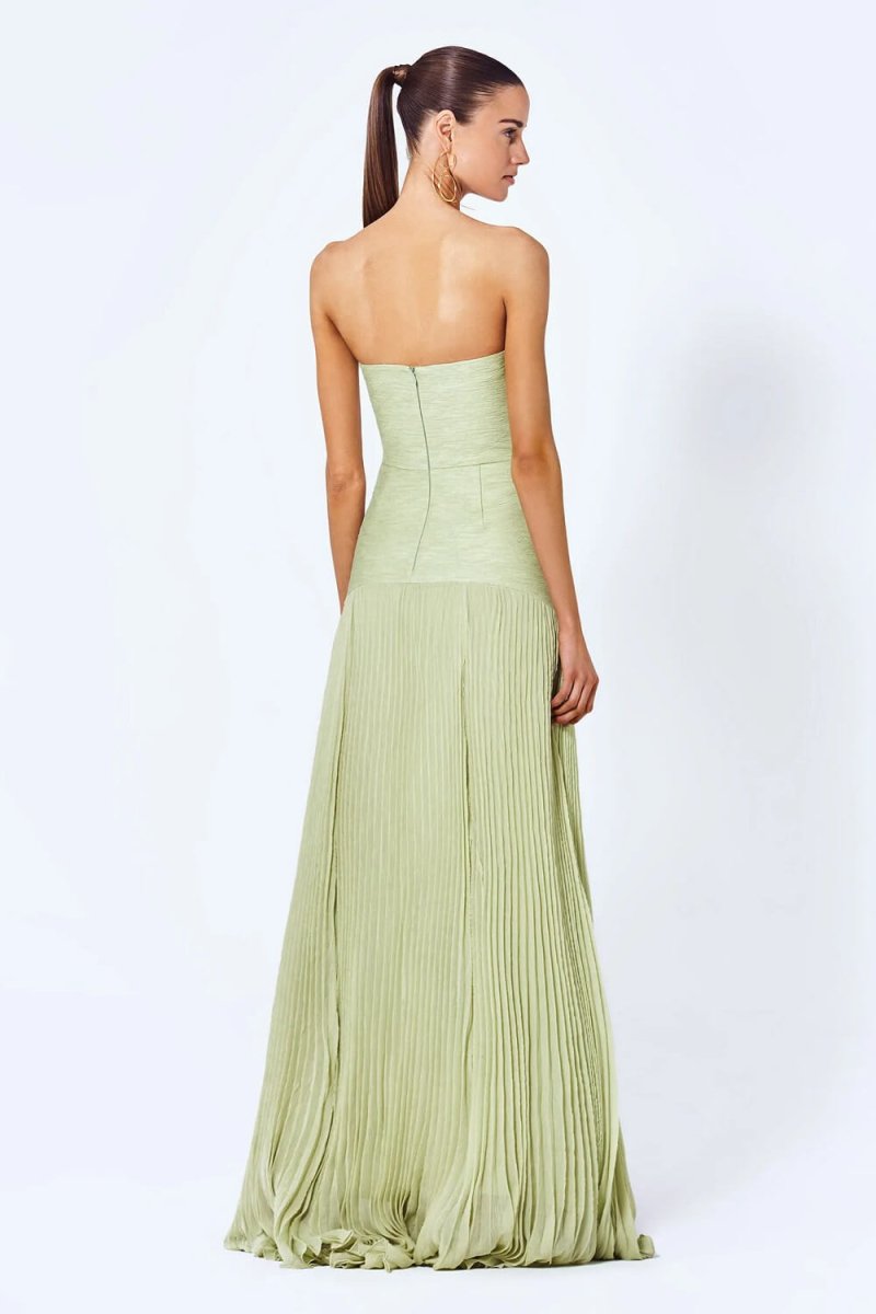 Solenne - Flowy Green Long Dress - Lovitzo