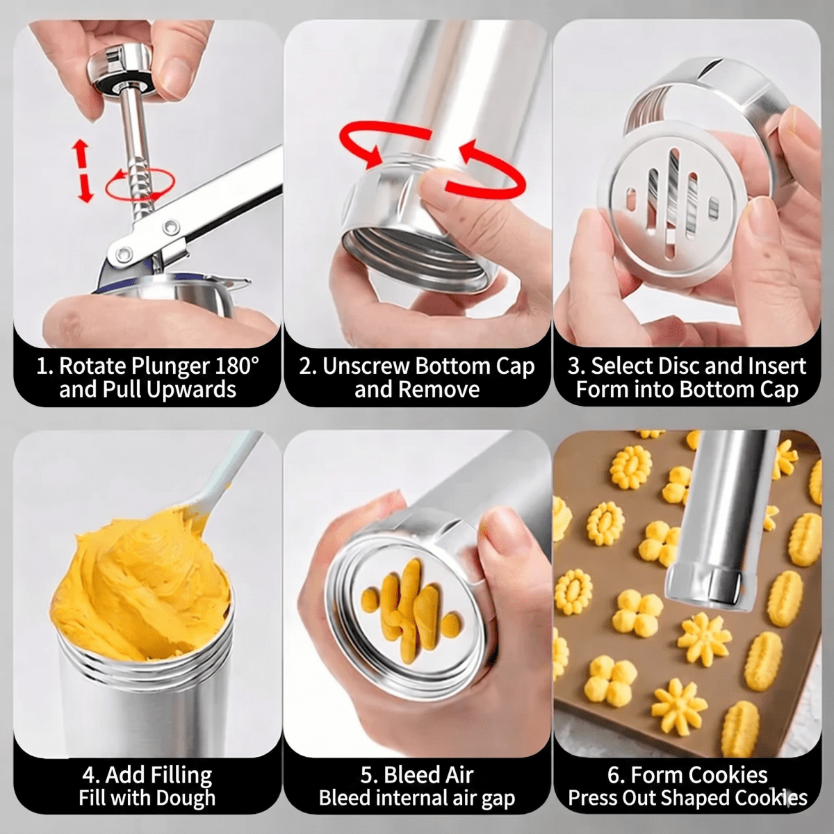 Stainless Steel Cookie Press | Perfect for Even Cookies | Bakevia - Lovitzo