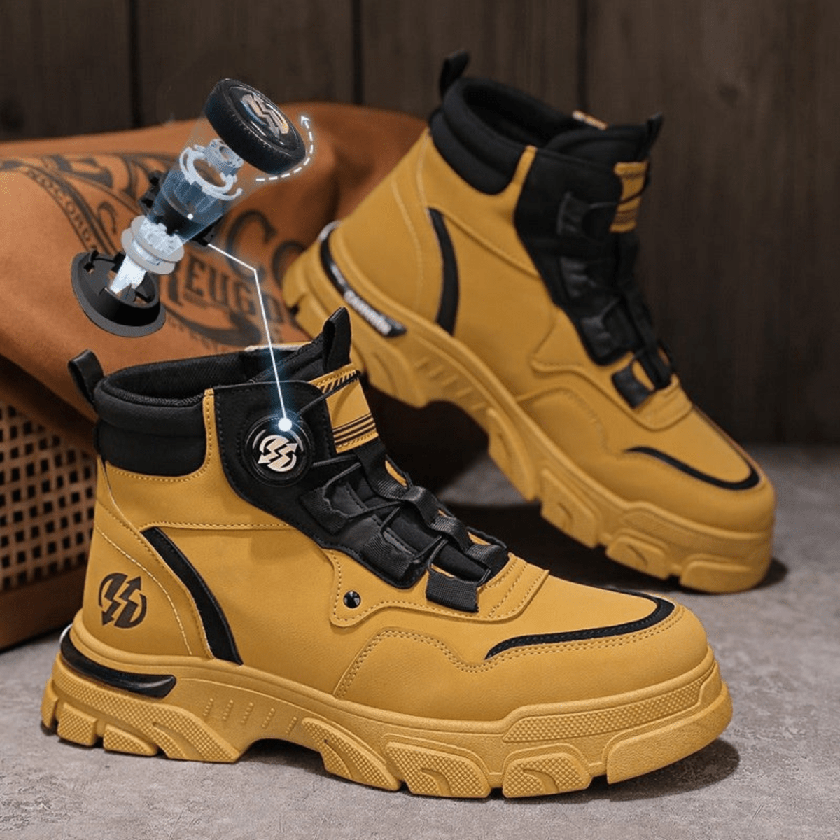 SteelFit Pro – Rugged work - style shoes that adjust in 2 seconds - Lovitzo